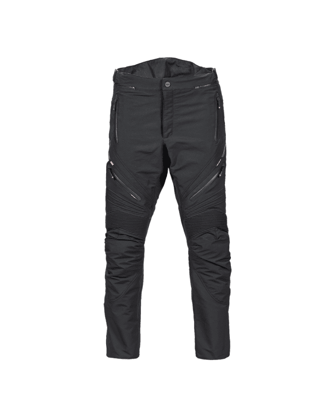 Triple Perforated Unisex Black Leather Riding Pants | Motorcycle
